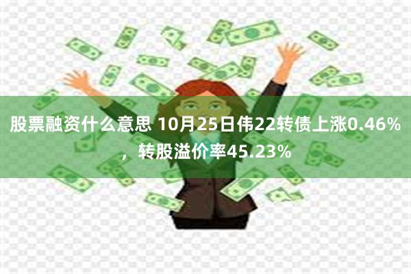 股票融资什么意思 10月25日伟22转债上涨0.46%，转股溢价率45.23%