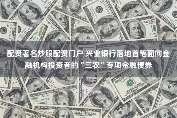 配资著名炒股配资门户 兴业银行落地首笔面向金融机构投资者的“三农”专项金融债券